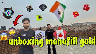 Unboxing amp New monofell gold Testing 🔥Full Review Best Manjha For Kite Flying all Kite Fight [upl. by Yenahc779]