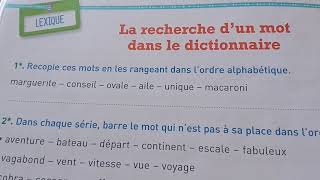 La recherche dun mot dans le dictionnaire cahier des activités mot de passe ce2 [upl. by Ahsirk]