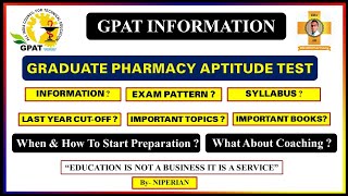 How to Start Preparing GPAT 2024  Exam Pattern   Last Year Cutoff  Important Topics amp Tips [upl. by Enail]