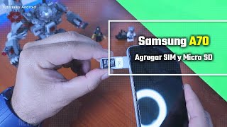 Samsung Galaxy A70 Como Poner chip y memoria [upl. by Ssalguod]