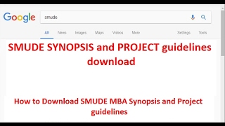 SMUDE Synopsis and Project guidelines download avi 1 [upl. by Larcher860]