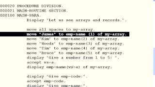 COBOL 10 Arrays and Records [upl. by Yardna]