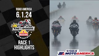 Mission King of the Baggers Race 1 at Road America 2024  HIGHLIGHTS  MotoAmerica [upl. by Nyleak]