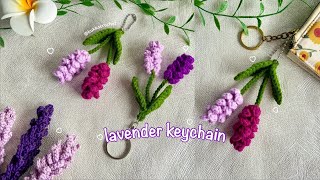 Crochet Lavender Keychain 💜  Step by Step Tutorial Lavender Keychain Beginnerfriendly 💜 [upl. by Eusebio]