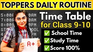 Toppers Daily Timetable for class 9 amp 10 Class🔥Master Plan to Study 30 Days before Exams TIMETABLE [upl. by Einnij]