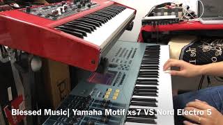 Yamaha Motif XS vs Nord Electro 5 [upl. by Ennovihs]