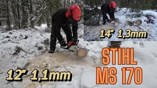 Stihl teräketju testi osa2  13mm vs 11mm uusi ketju [upl. by Notniw832]