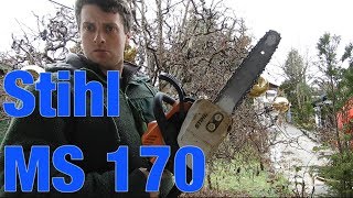 MS170 Kaltstart Starten der Kettensäge Stihl [upl. by Yttiy]