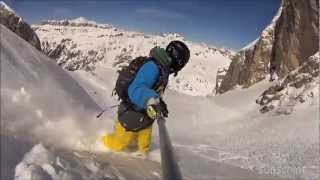 Snowboard Powder In Dolomiti  Marmolada [upl. by Hitt]