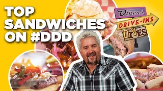 Top 15 Craziest Sandwiches DDD with Guy Fieri  Diners DriveIns and Dives  Food Network [upl. by Solegnave380]