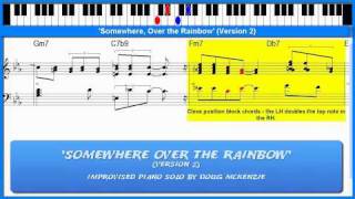 Somewhere Over the Rainbow Version 2  jazz piano tutorial [upl. by Analos535]