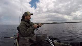 Lake Simcoe kayak fishing for lake trout on opening day 2017 [upl. by Shevlo]