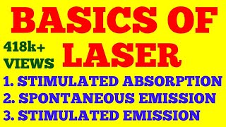 BASICS OF LASER  STIMULATED ABSORPTION  SPONTANEOUS amp STIMULATED EMISSION  WITH EXAM NOTES [upl. by Wilburt]