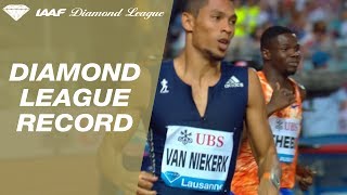 Wayde van Niekerk runs 4362 in the Mens 400m  IAAF Diamond League Lausanne 2017 [upl. by Ahsoet]