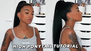 sleek high ponytail tutorial for short hair [upl. by Frech186]