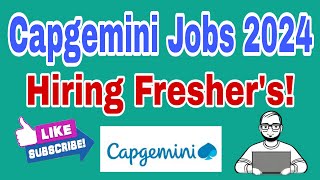 Capgemini Off Campus 2024 for Freshers Mass Recruitment as Design [upl. by Kondon360]