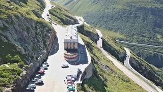 Hotel Belvedere  Furka Pass  Switzerland  DJI Mavic pro platinum drone [upl. by Aeel]