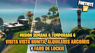 Desafío Fortnite visita Vista Bonita Alquileres Arcoíris y Faro de Lockie [upl. by Hahcim]