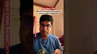 icushort 239 Why NTG should not be used in lowering BP in ICHCVA esbicm theicuchannel [upl. by Skippie]