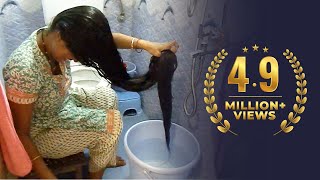 ASMR Hair Washing amp Shampooing How to Wash Very Long Hair At Home Perfect Long Hair Washing Method [upl. by Anyela291]