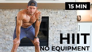 15 Minute HIIT Workout  No Equipment  High Intensity [upl. by Okram]