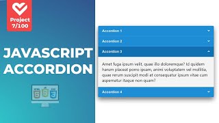 How To Create An Accordion Using CSS and JavaScript Bootstrap Accordion  Project 7100 [upl. by Nospmis]