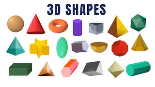 3D Shapes  Teach Your Child about Shapes [upl. by Aloin532]