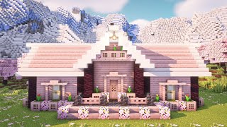 🏡 CÓMO CONSTRUIR UNA CASA DE CEREZO 🌸 EN MINECRAFT  Tutorial [upl. by Hiltner]