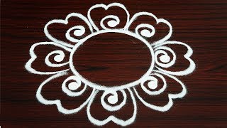 simple freehand rangoli for margazhi  new year kolam 2019  muggulu without dots [upl. by Seniag]