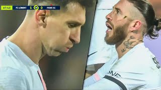 Sergio Ramos Red Card Again Messi Reaction PSG [upl. by Yht]