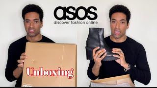 UNBOXING ASOS MENS 130 mm heeled chunky platform sole boots [upl. by Akemed]