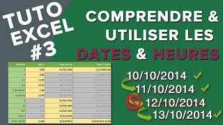 Excel 3  Comprendre et utiliser les dates et les heures [upl. by Enehpets]