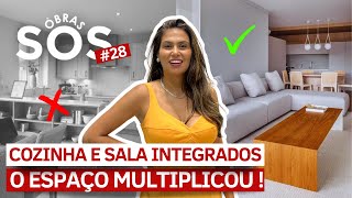 AS MELHORES IDÉIAS PARA SALA E COZINHA INTEGRADAS SOS OBRAS 28 • LARISSA REIS ARQUITETURA [upl. by Ahsekyt231]