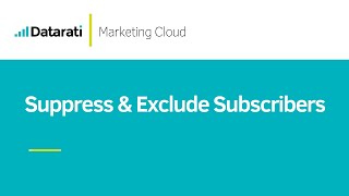 How to Suppress and Exclude Subscribers from Sends in Salesforce Marketing Cloud [upl. by Kera946]