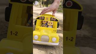 The Wheels on a REAL Toy CoComelon Bus Lets Play Together cocomelon shortsgames [upl. by Coh]