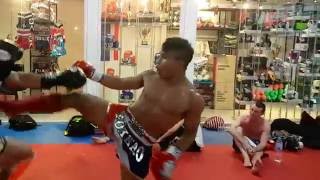 Sparring with Manachai at Yokkao Muay Thai Gym in Bangkok [upl. by Yanel]