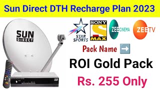 Sun Direct DTH Recharge Plan 2023  Sun Direct ROI Gold Pack  Sun Direct Plan Sun Direct Dth Offer [upl. by Ellehcrad]