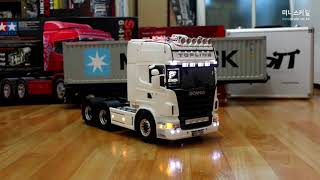 114 Tamiya SCANIA스카니아 R620 6x4 Pure White [upl. by Carn]