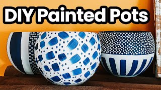 3 EASY Ideas to paint Terracotta Pots [upl. by Nylrehs161]