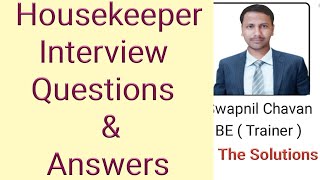 housekeeper interview questions and answers [upl. by Sibylle]