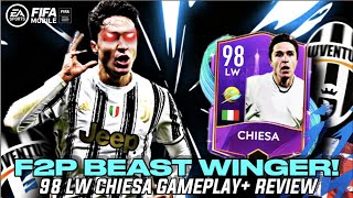 BEST LW IN GAME  Federico Chiesa Summer Vacation Player Review  GIVEAWAY  Fifa Mobile 22 [upl. by Neerom]