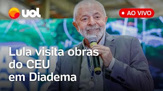 Lula visita obras do Centro Educacional Unificado em Diadema SP veja ao vivo [upl. by Altheta]