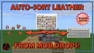 AutoSort Leather Armor from Mob Drops Minecraft Win 10 PE  Bedrock Edition [upl. by Yerrot]