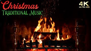 Christmas Fireplace amp Traditional Instrumental Christmas Music Ambience  Classical Orchestra Fire [upl. by Palecek]