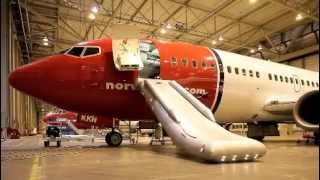 Norwegian Air Shuttle  evacuation slide operation B737800 [upl. by Elmore]