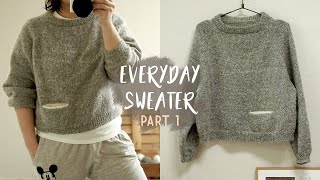 Knit your own Raglan Sweater PART 1│Everyday Sweater│Raglan sweater tutorial│For Beginners and You [upl. by Tommi984]