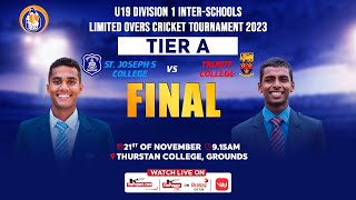 St Josephs College vs Trinity College  U19 Div 1 Limited Overs Tournament 2023Tier A Final [upl. by Weissberg]