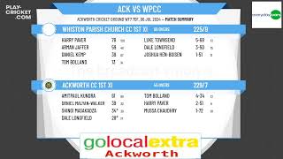 Ackworth CC 1st XI v Whiston Parish Church CC 1st XI [upl. by Nedyah252]