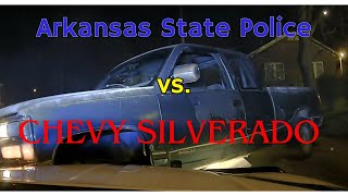 Arkansas State Police take control of HIGH SPEED PURSUIT with old Chevy Silverado  PIT Maneuver [upl. by Odrawde]