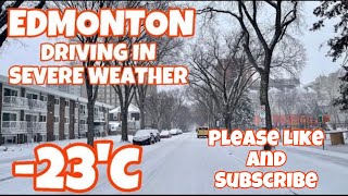 DRIVING DOWNTOWN EDMONTON DURING WINTER TOUR 23 WEATHER  Life in Canada [upl. by Einiffit850]